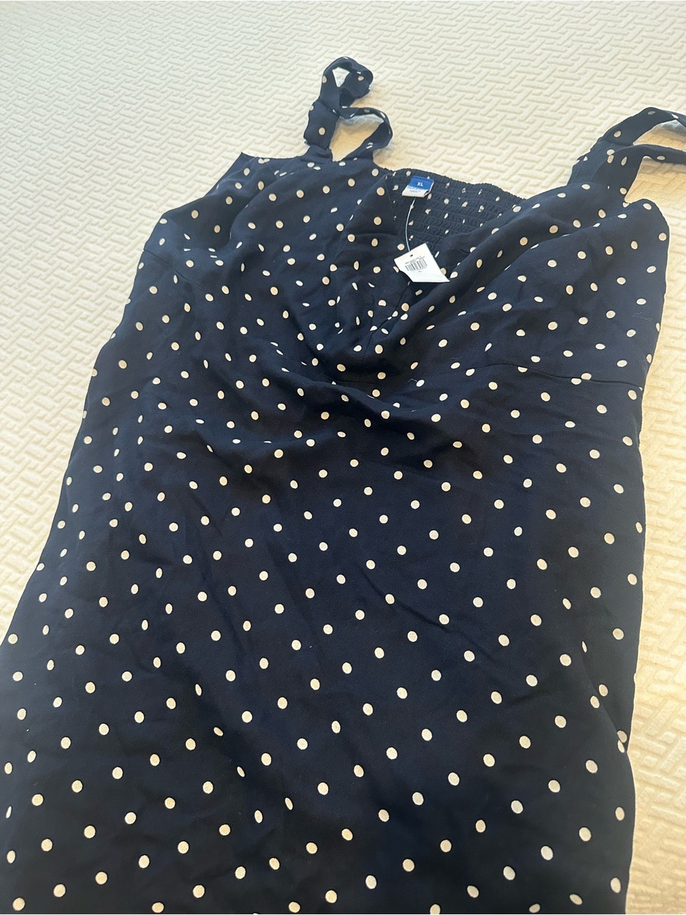 Old Navy Navy and White Polka Dot Sundress